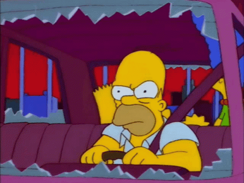 Irritated Homer Simpson Driving Mad GIF
