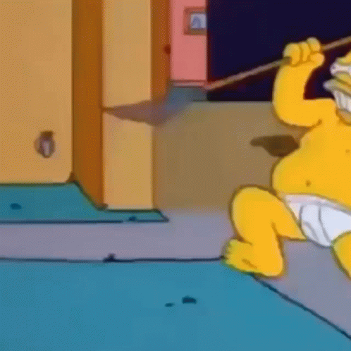 Homer Simpson Angry Running On Undies GIF