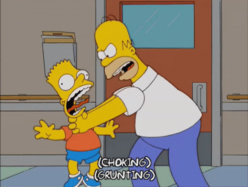 Homer Simpson Choking Bart Simpson GIF