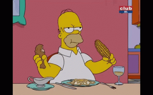 Homer Simpson Eating Alone GIF