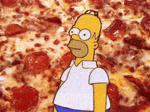 Homer Hiding In Pizza GIF