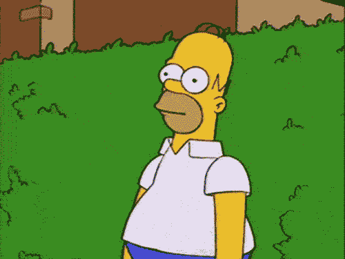 Homer Hiding In The Bush Nervous Meme GIF