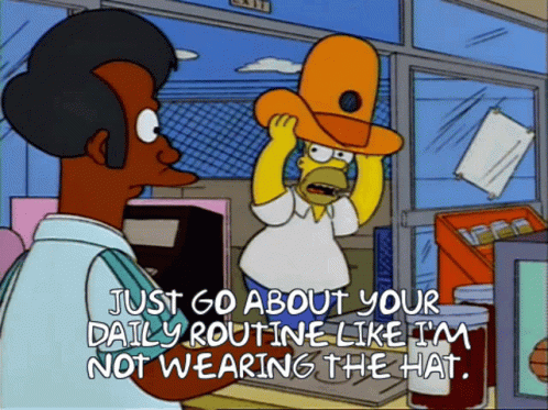 Homer Hiding In The Hat GIF