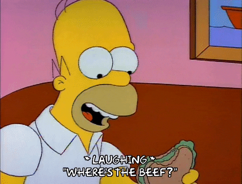 Homer Laughs And Asked Where's The Beef GIF