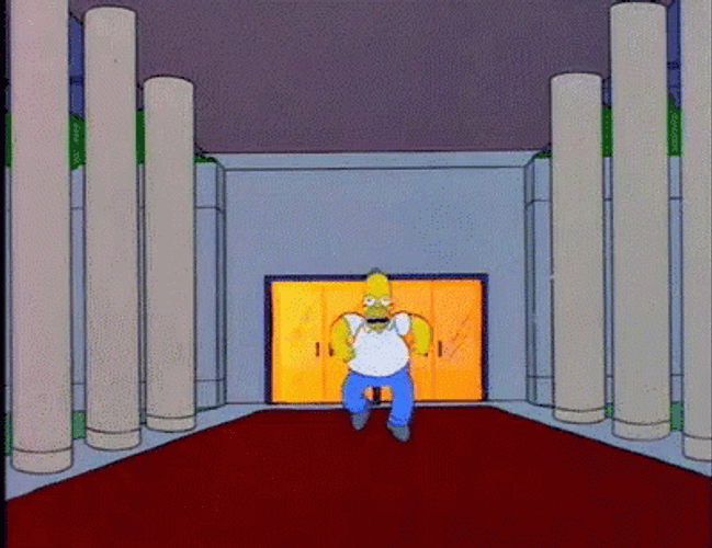 Homer Running Away From Explosion GIF