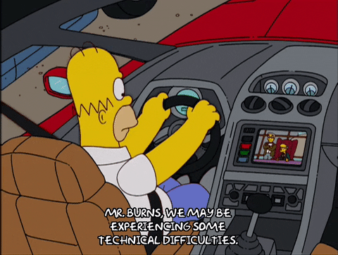 Homer's Car Technical Difficulties GIF