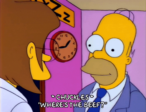Homer Screams Where's The Beef GIF