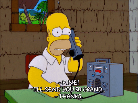 Homer Sending A Donation GIF