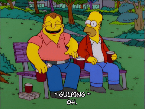 Homer Simpson And Barney Gumble Gulp GIF