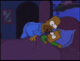 Homer Simpson And Bart Simpson Are Laying In Bed GIF