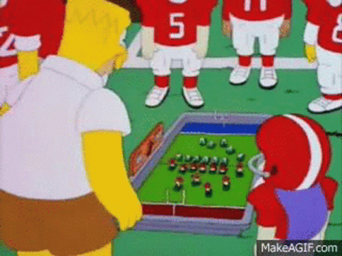 Homer Simpson and Cartoon Characters Playing Football Number 5