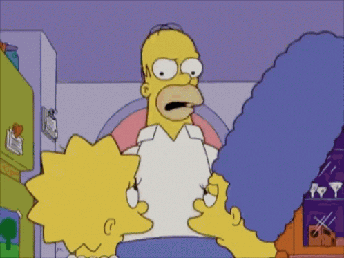 Homer Simpson and Marjorie Simpson Standing Together