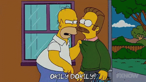 Homer Simpson And Ned Flanders From The Simpsons GIF
