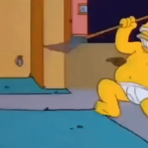 Homer Simpson Angry Running On Undies GIF