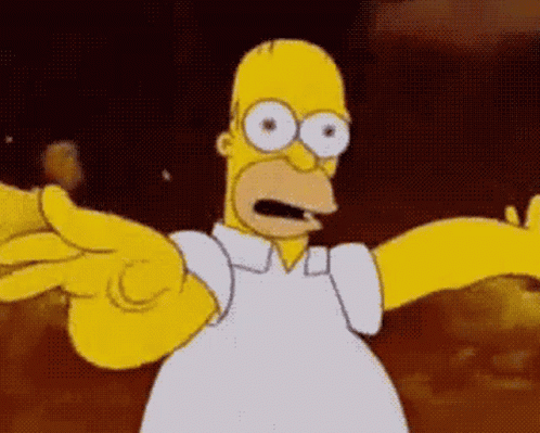 Homer Simpson Arms Outstretched Funny Face