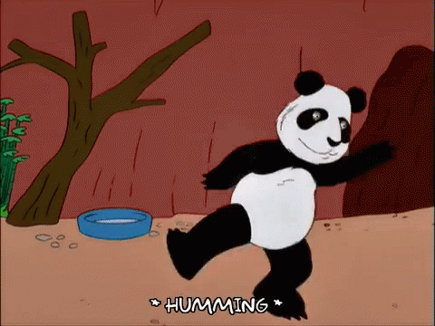 Homer Simpson As Dancing Panda Humming GIF