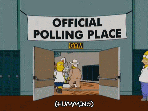 Homer Simpson At Polling Place GIF