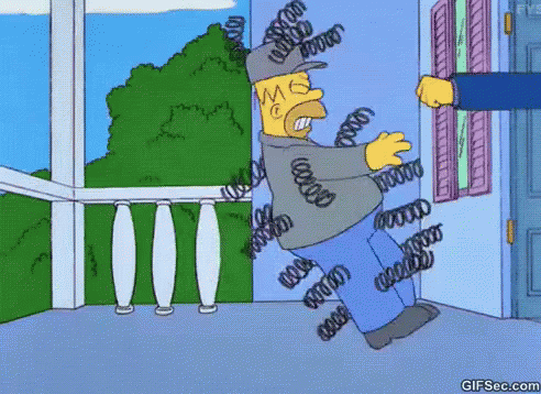 Homer Simpson Attacked by Springs