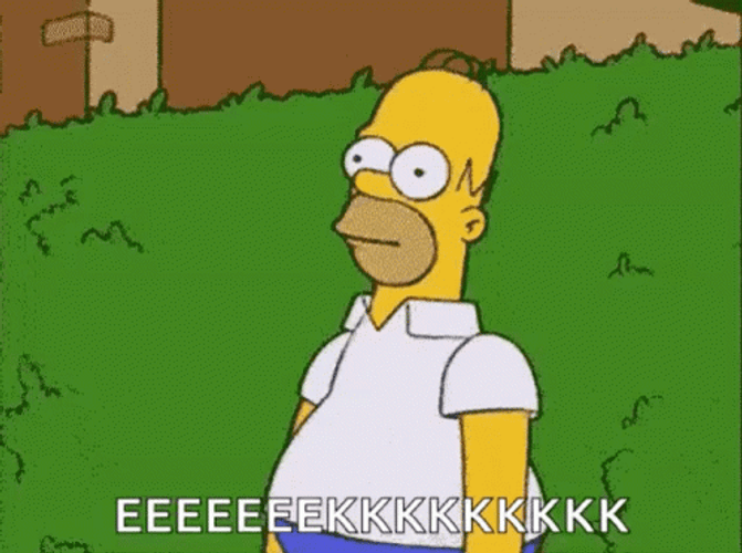 Homer Simpson Backing Out In Bushes GIF