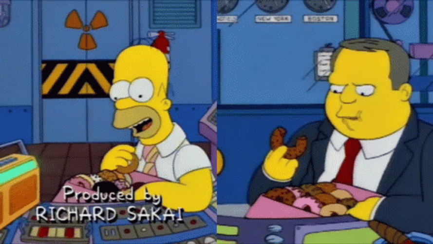 Homer Simpson Binge Eating Donut Challenge GIF
