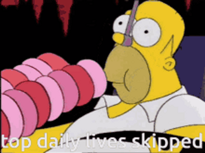 Homer Simpson Binge Eating Donut Daily Lives Skipped GIF