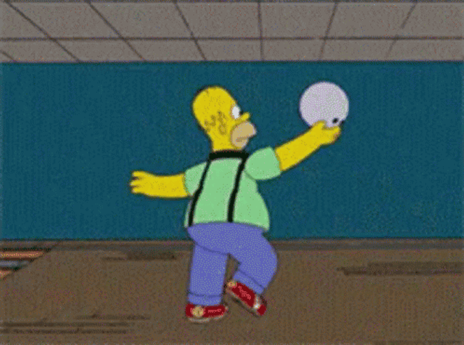Homer Simpson Bowling Alley Scene GIF