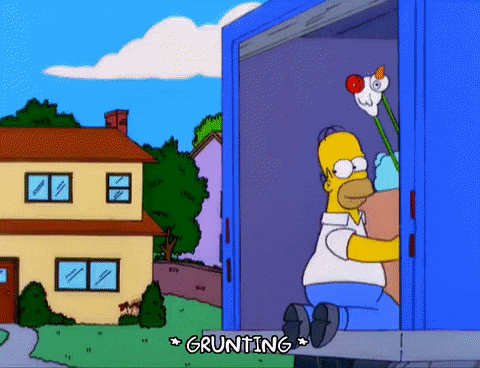 Homer Simpson Box Balance While Rolling GIF