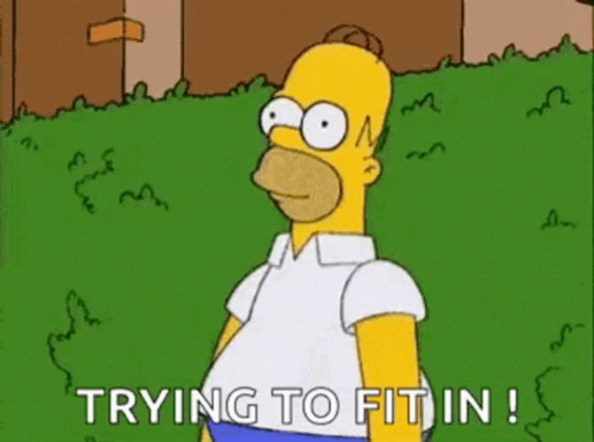 Homer Simpson Bushes Trying To Fit In GIF