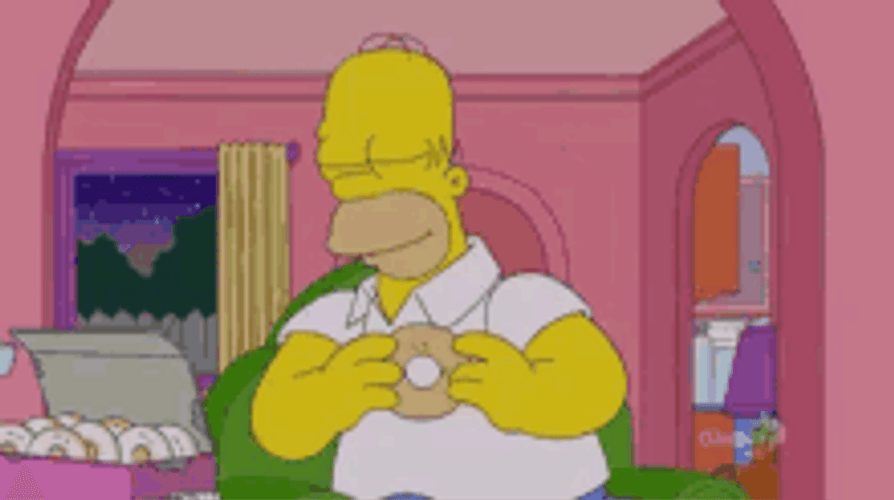 Homer Simpson Busy Melting Donut Bite GIF