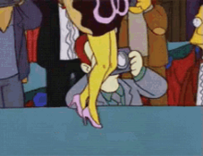 Homer Simpson Claps Sexy Donut Lady Catwalk GIF