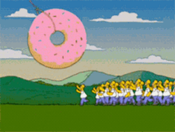 Homer Simpson Clones Giant Donut Day GIF