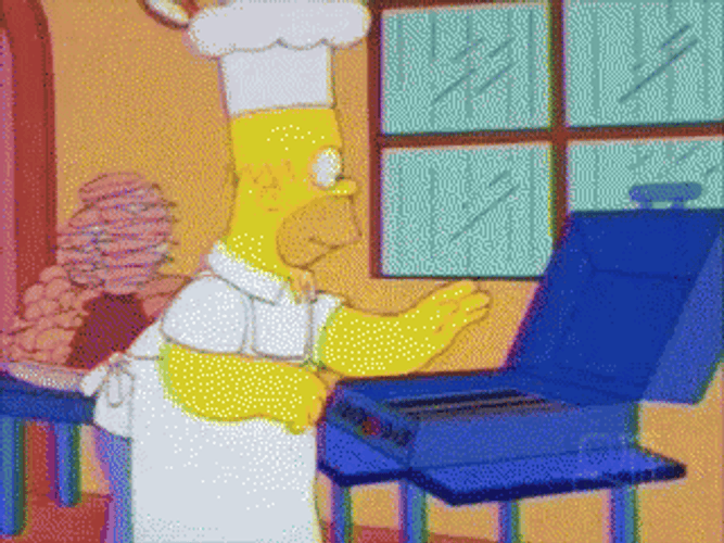 Homer Simpson Cooking Bbq GIF