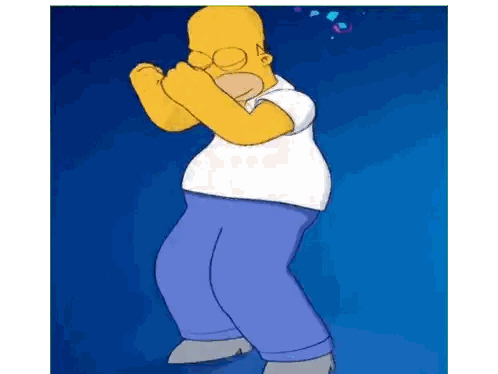 Homer Simpson Dancing with Eyes Closed