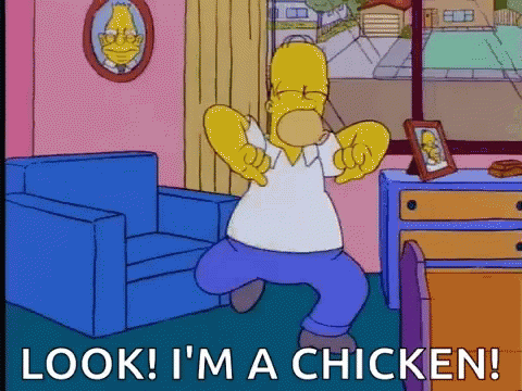 Homer Simpson Dancing With Look Im A Chicken GIF