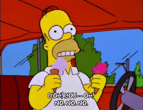 Homer Simpson Doh Eating His Ice Cream GIF