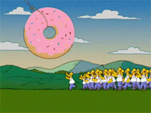 Homer Simpson Doh Running To Get Donut GIF