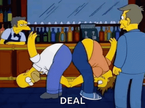 Homer Simpson Doing Handstand in Bar