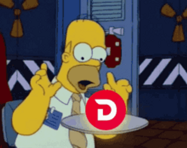 Homer Simpson Donut Excited Fingers Digital Note GIF