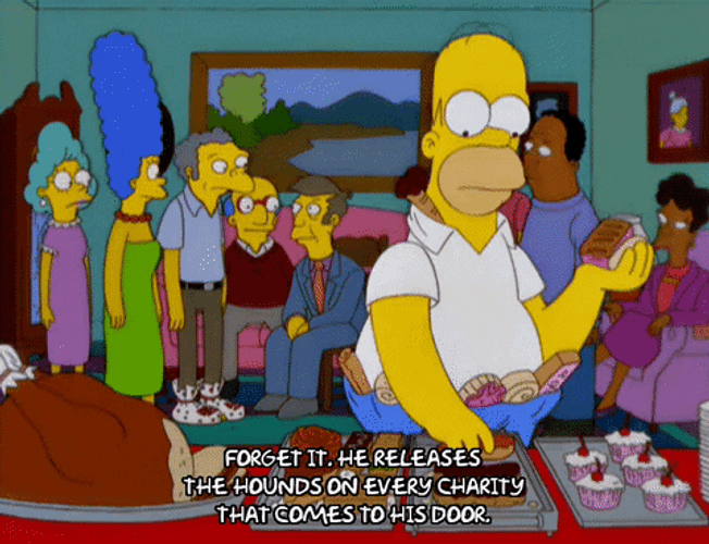 Homer Simpson Donut Party Forget It Charity GIF
