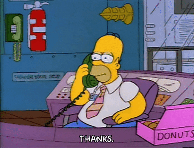 Homer Simpson Donut Telephone Call Thanks GIF