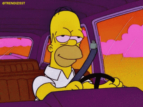 Homer Simpson Driving Car Trendizisst
