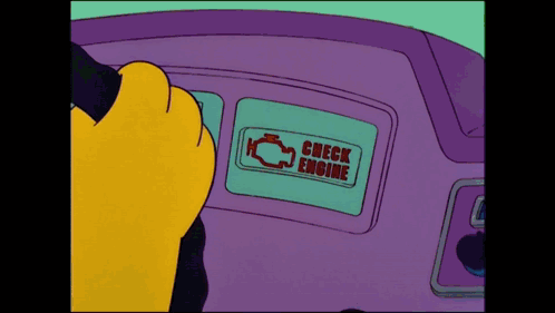 Homer Simpson Driving Engine Trouble Patch Up GIF