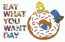 Homer Simpson Eat What You Want Day Donut GIF
