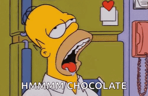 Homer Simpson Eating Chocolate GIF