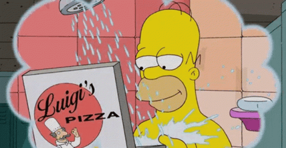 Homer Simpson Eating Pizza GIF