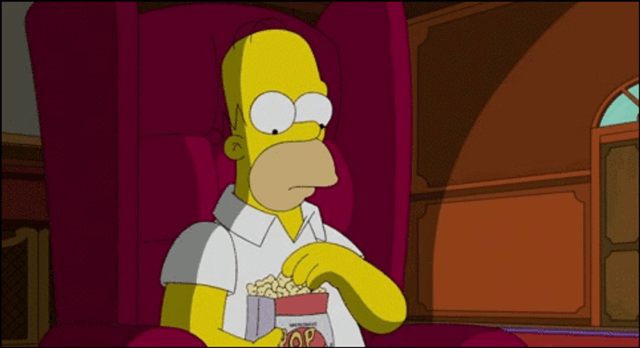 Homer Simpson Eating Popcorn Meme GIF