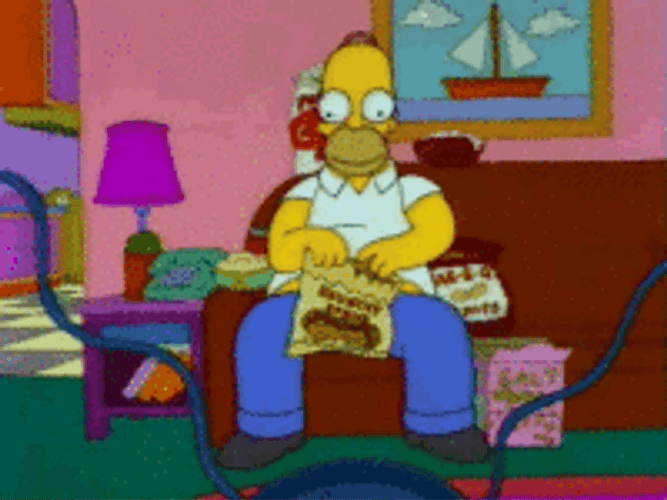 Homer Simpson Eating Snacks GIF