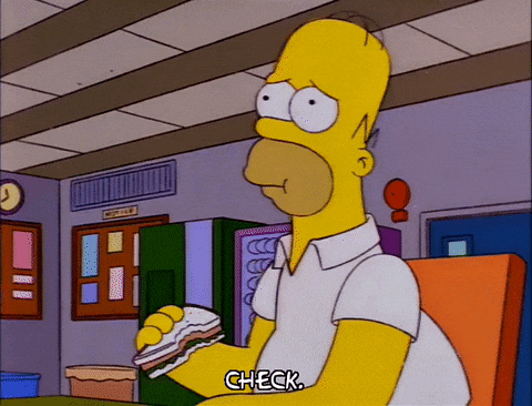 Homer Simpson Eats Hotdog Sandwich Then Lick His Fingers GIF