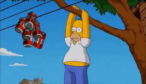 Homer Simpson Electrocuted With Coke Cans GIF