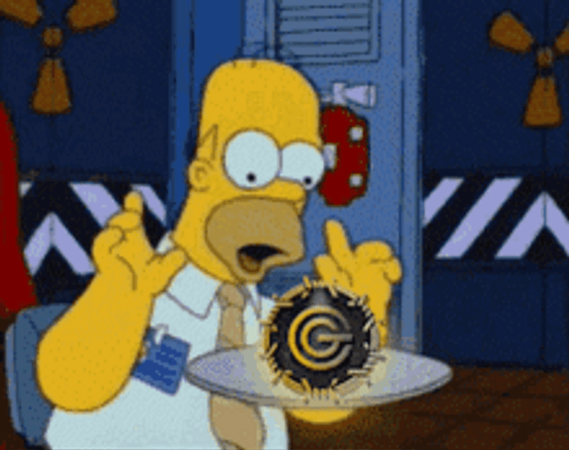 Homer Simpson Excited Fingers Digital Donut GIF